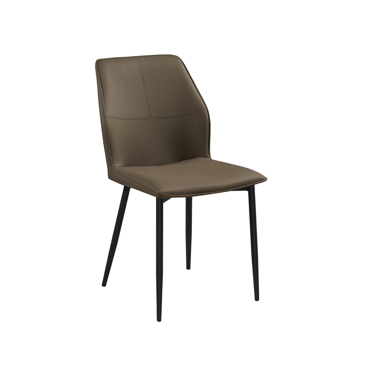 Bethany brown faux leather dining chair in a modern dining room