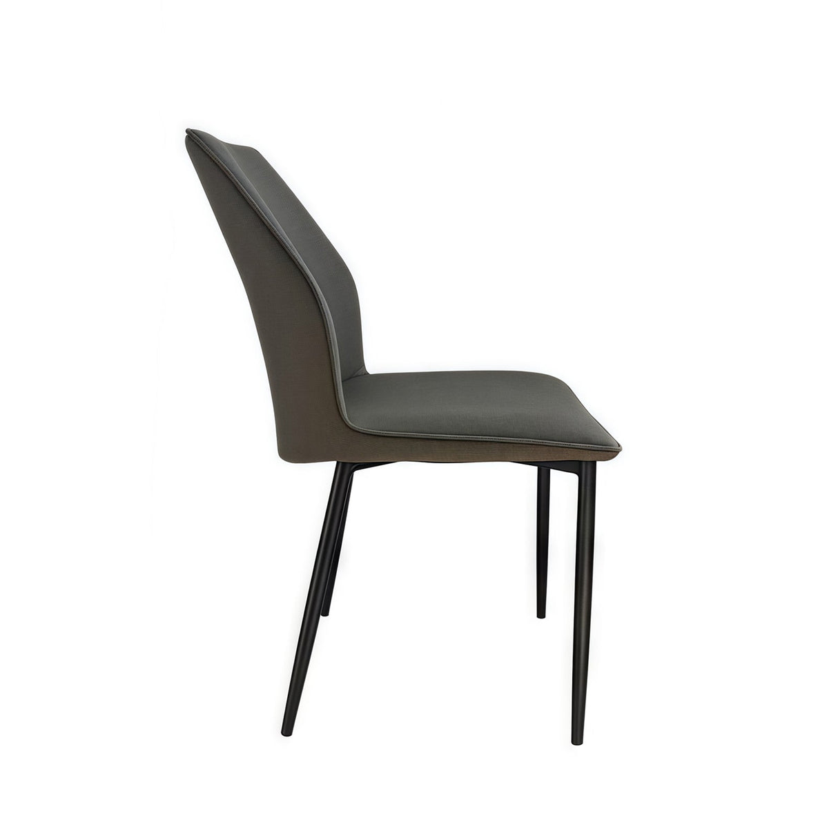 Bethany brown faux leather dining chair in a modern dining room