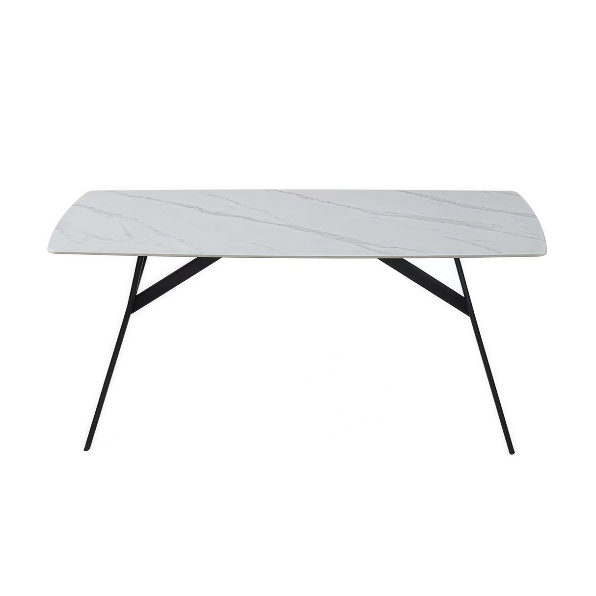 Hoyleton rectangular dining table in white sintered stone