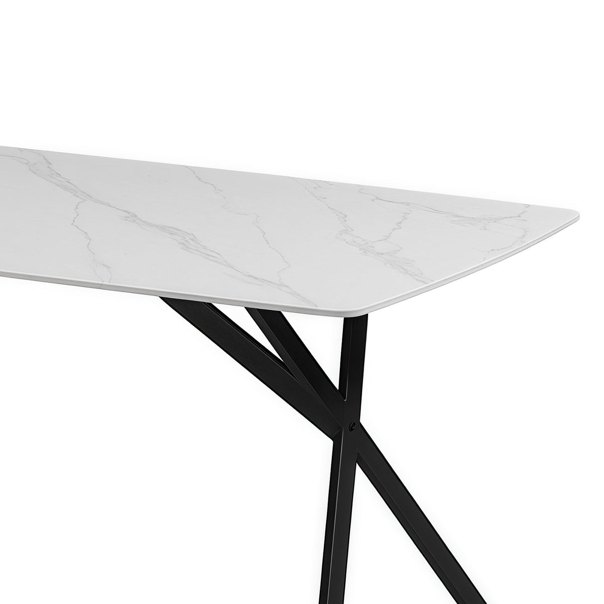 Hoyleton rectangular dining table in white sintered stone