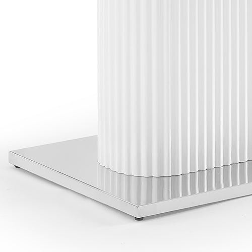 Spalding rectangular dining table in white ceramic