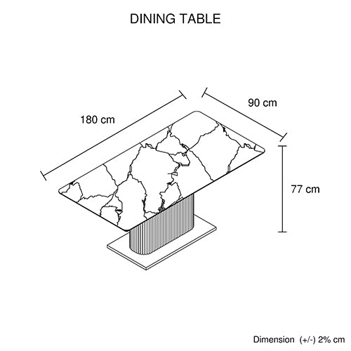 Spalding rectangular dining table in white ceramic