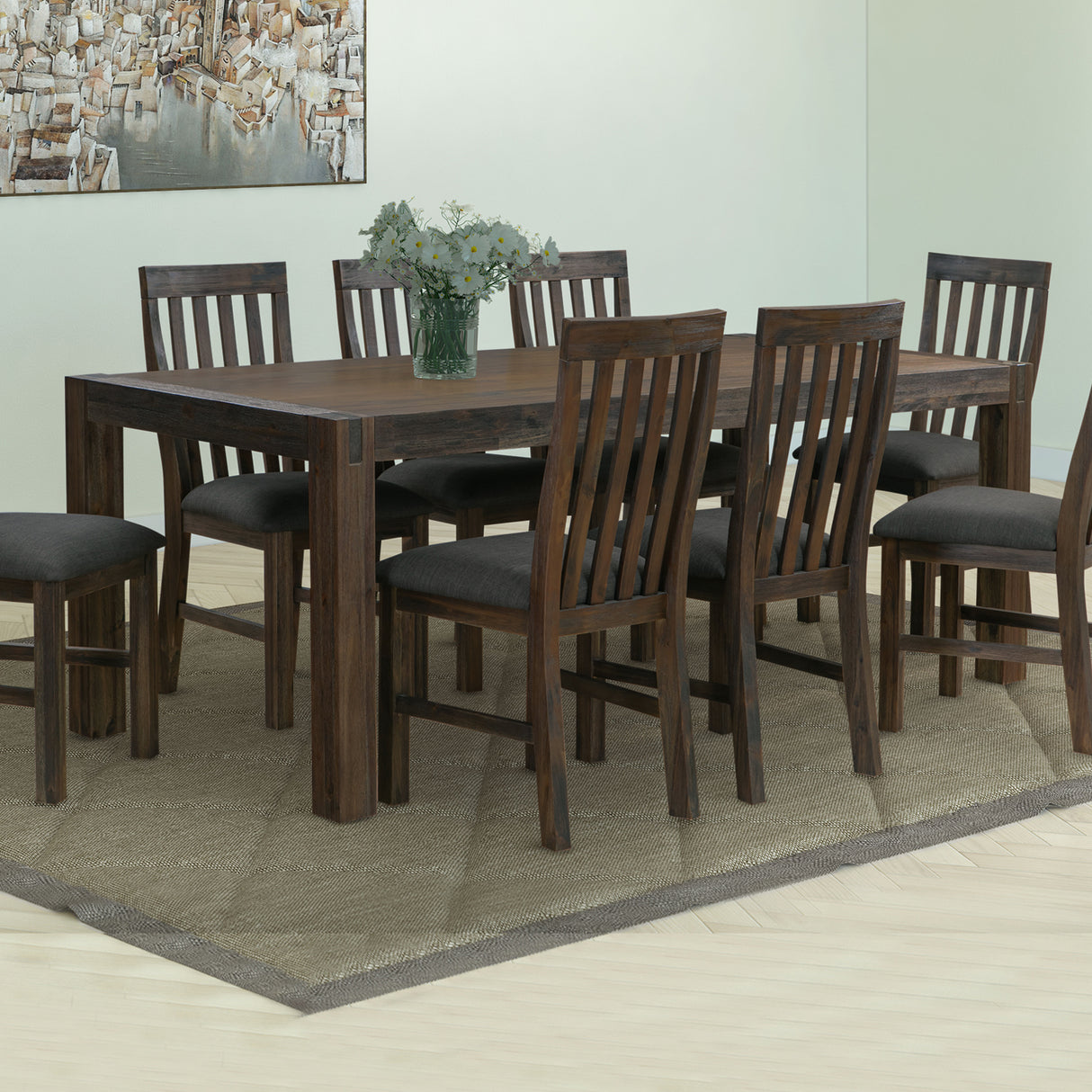 Auburn Rectangular Dining Table, Chocolate 210cm
