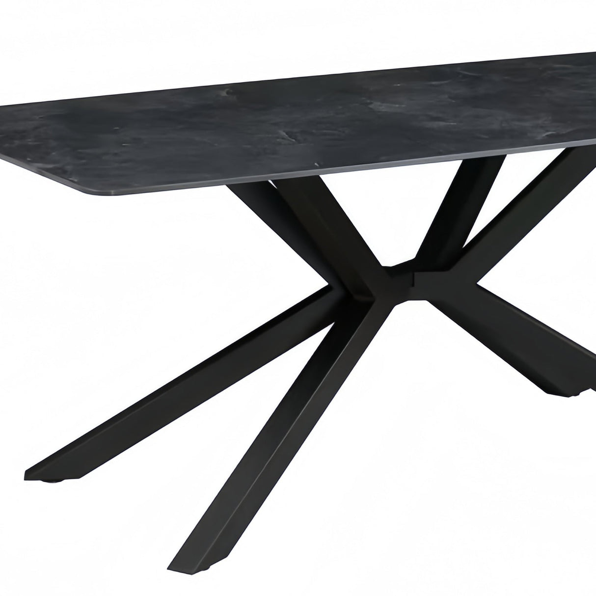 Undalya rectangular dining table in green sintered stone