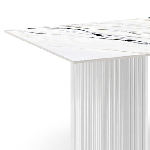 Blyth rectangular dining table in high gloss white