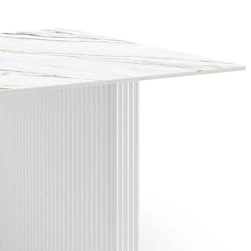 Blyth rectangular dining table in high gloss white