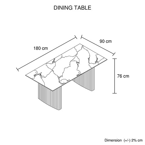 Blyth rectangular dining table in high gloss white