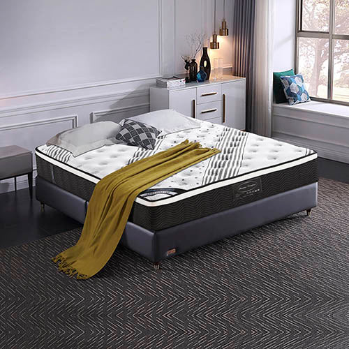 Medium firm latex euro top pocket spring mattress, 33cm queen