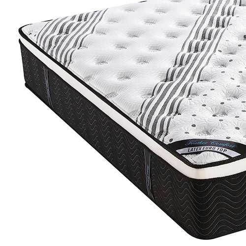 Medium firm latex euro top pocket spring mattress, 33cm queen
