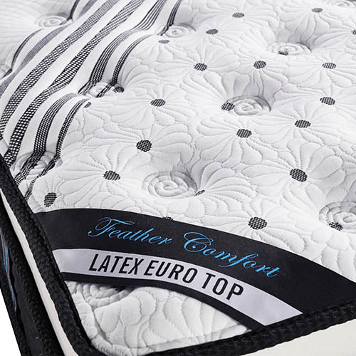 Medium firm latex euro top pocket spring mattress, 33cm queen