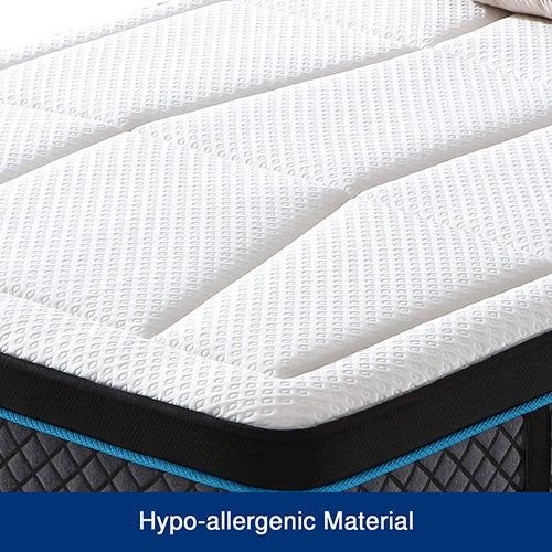 Soft 6 zone memory foam pocket spring mattress with Coolmax cover, 30cm Queen