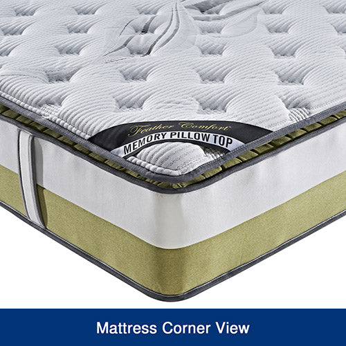 Medium memory foam pillow top pocket spring mattress, 28cm queen