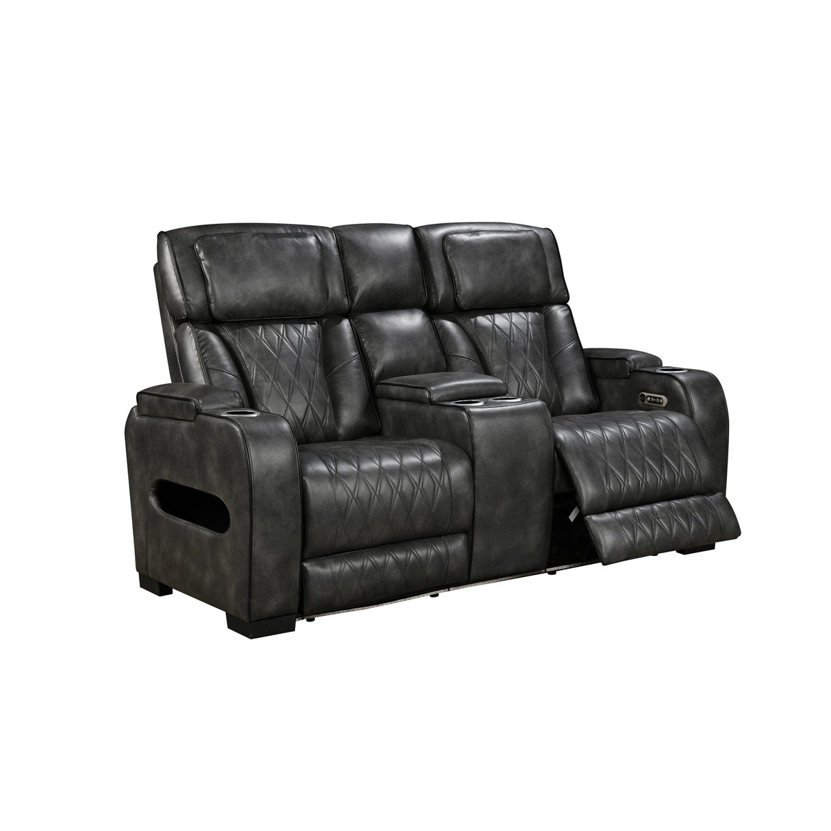 Estepona 2 Seater Recliner Sofa, Dark Grey