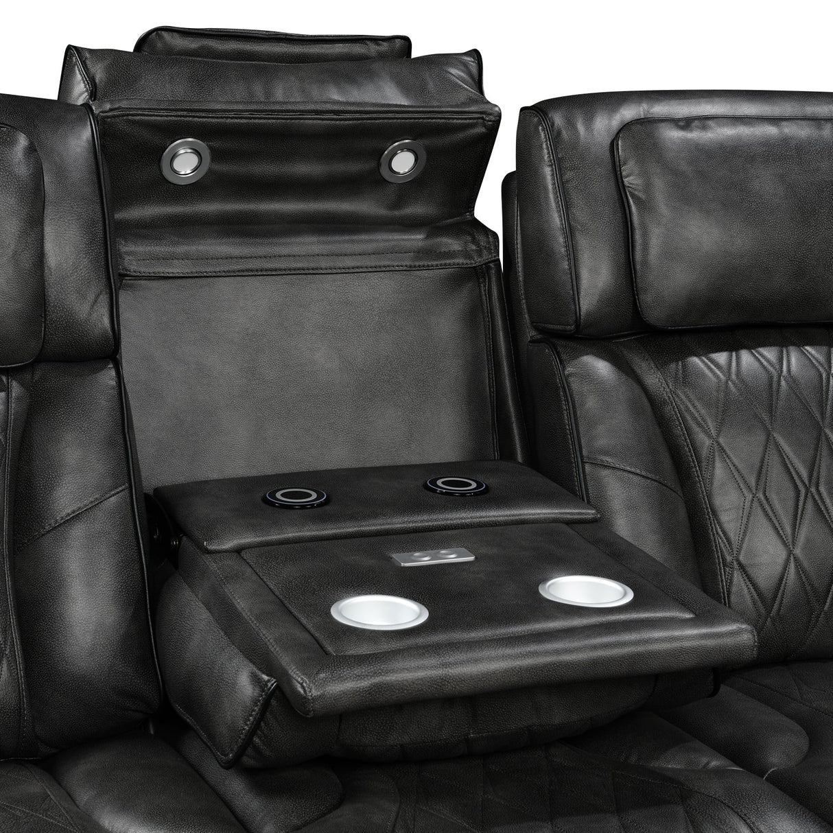 Estepona 2 Seater Recliner Sofa, Dark Grey