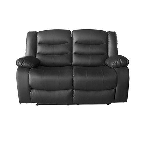 Nerja black faux leather recliner sofa in a modern living room