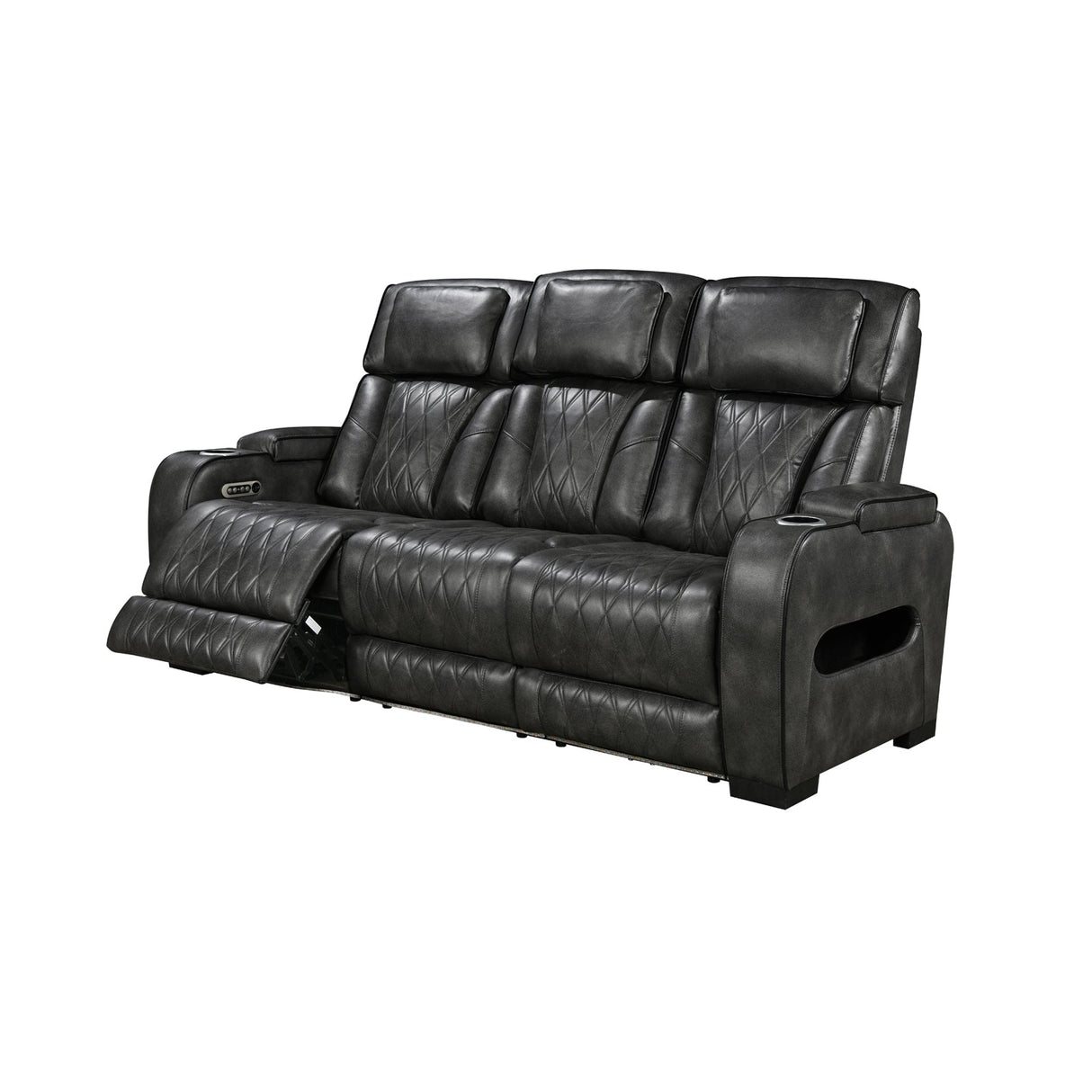 Estepona 3+1+1 Seater Recliner Sofa, Dark Grey