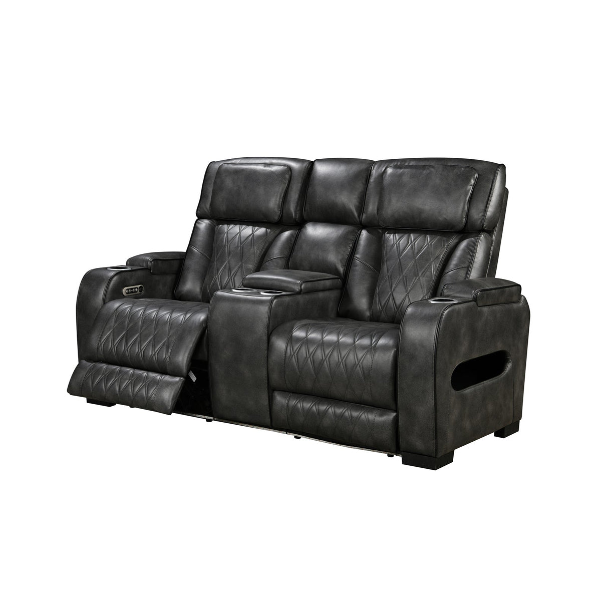 Estepona 3+2+1 Seater Recliner Sofa, Dark Grey