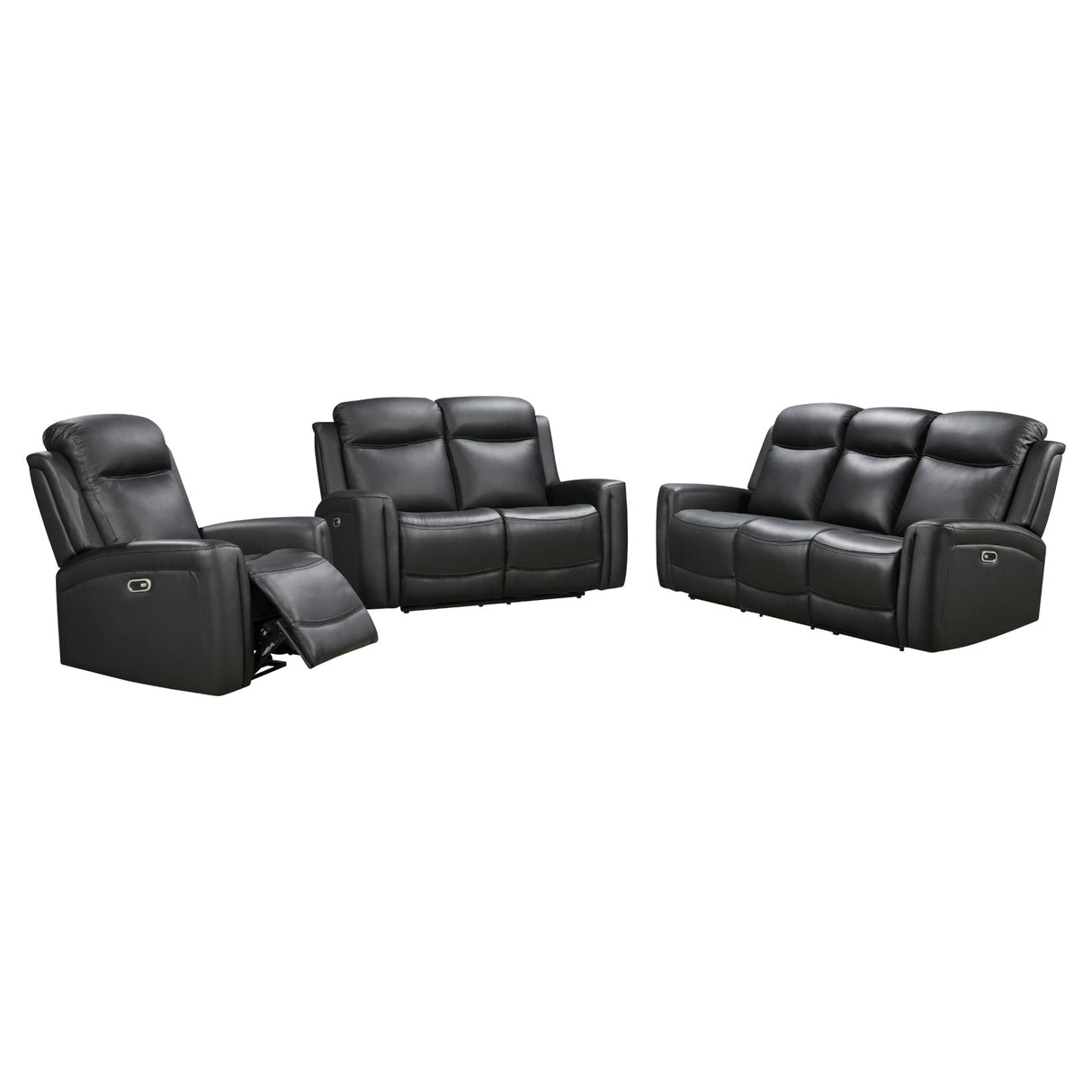 Mijas 3+2+1 Seater Recliner Sofa, Black