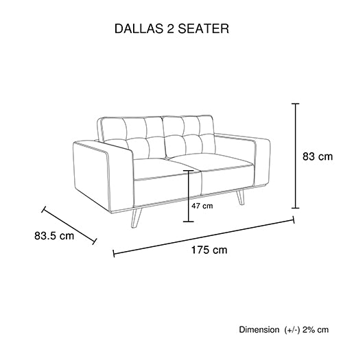 Competa 2 Seater Sofa, Grey