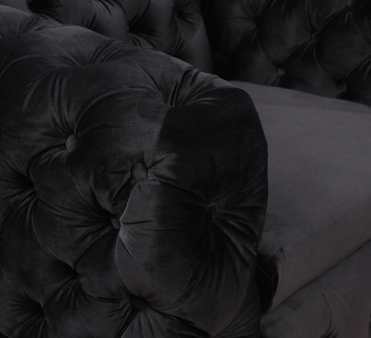 Jacques Black Velvet Single Seater Sofa Armchair with Metal Legs