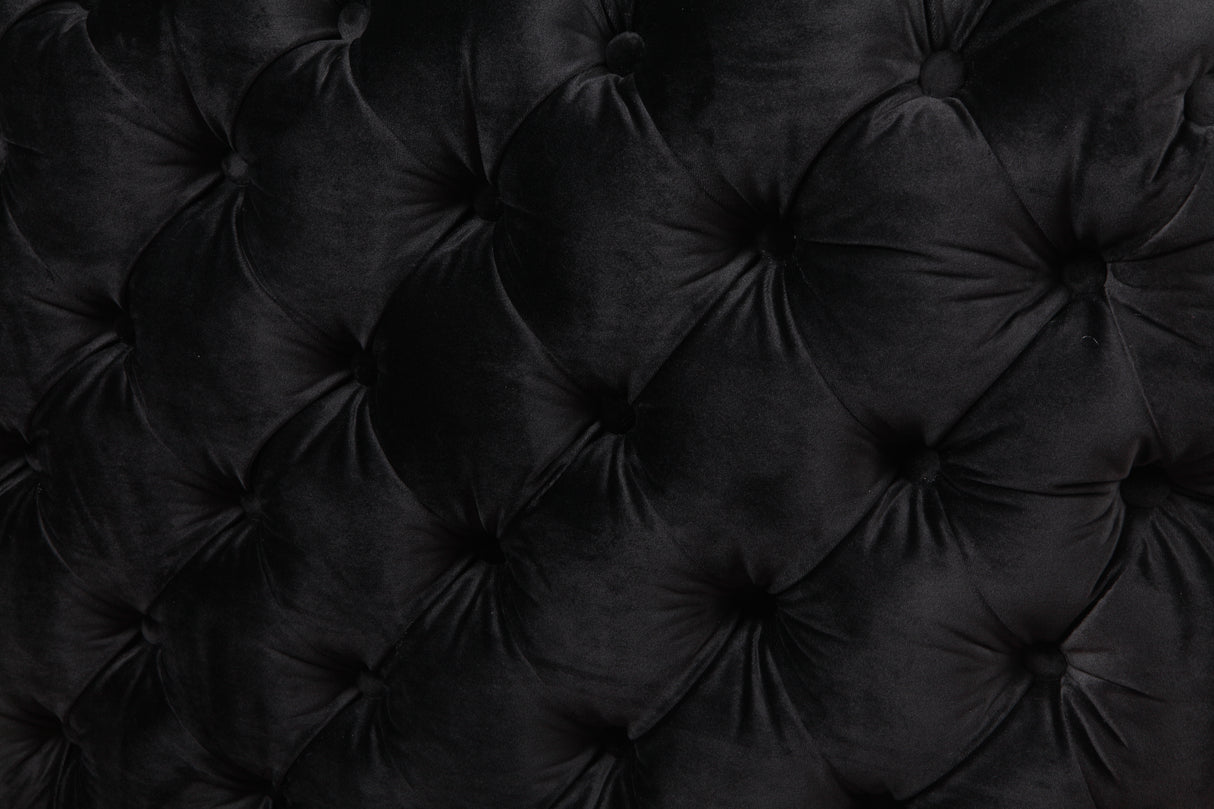 Jacques Black Velvet Single Seater Sofa Armchair with Metal Legs