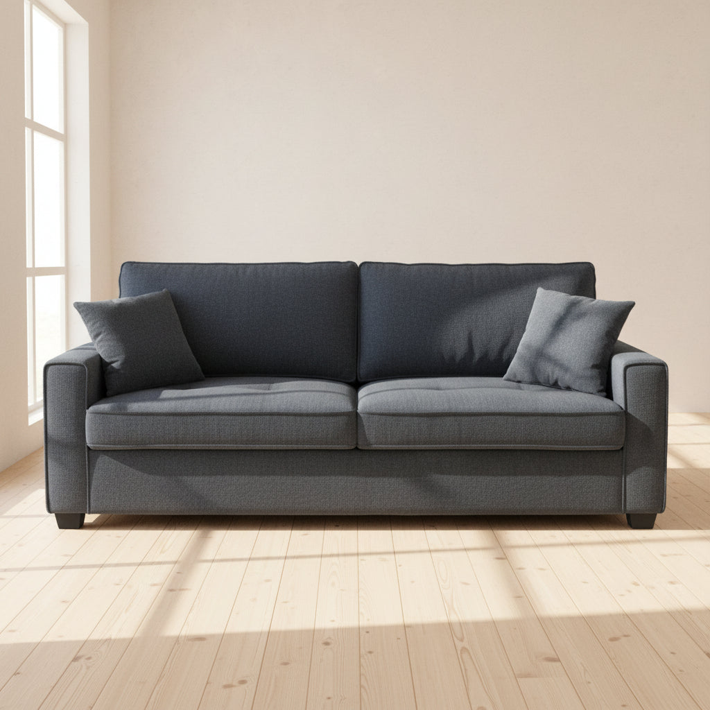 Frigiliana charcoal fabric sofa in a modern living room