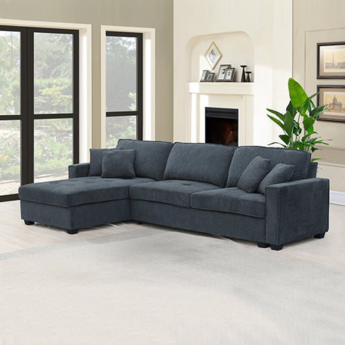 Frigiliana charcoal fabric corner sofa in a modern living room
