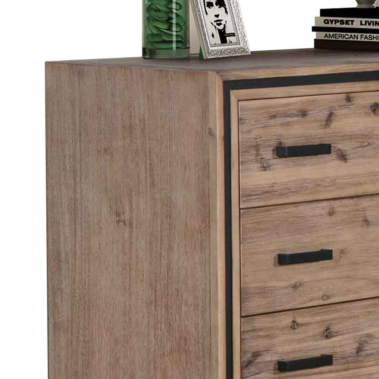 Welby 5 Drawer Tallboy, Silver Brush view 3