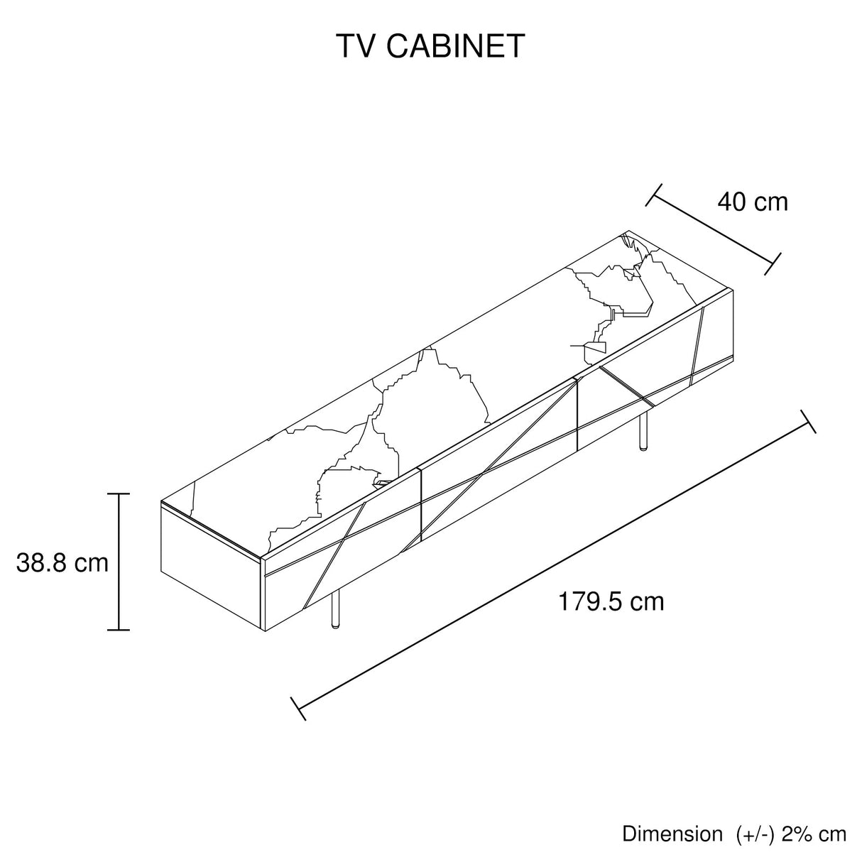 Lebrina 179.5cm TV Cabinet, White Gloss
