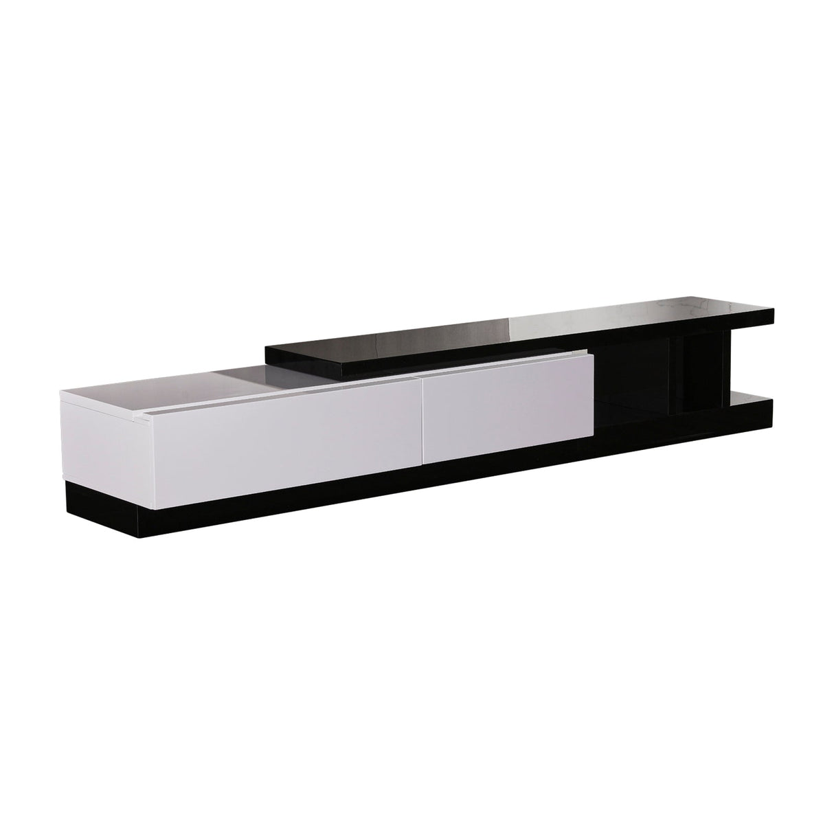 Low Head 220cm TV Cabinet, Black and White