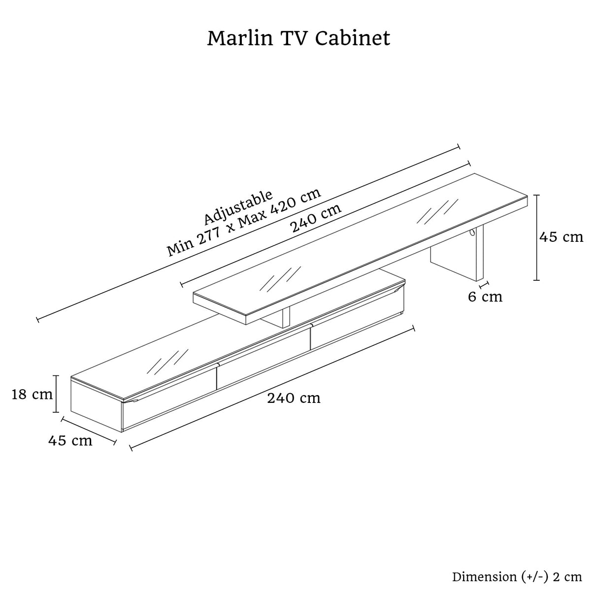 Pipers River 420cm Extendable Entertainment Unit, Black Gloss