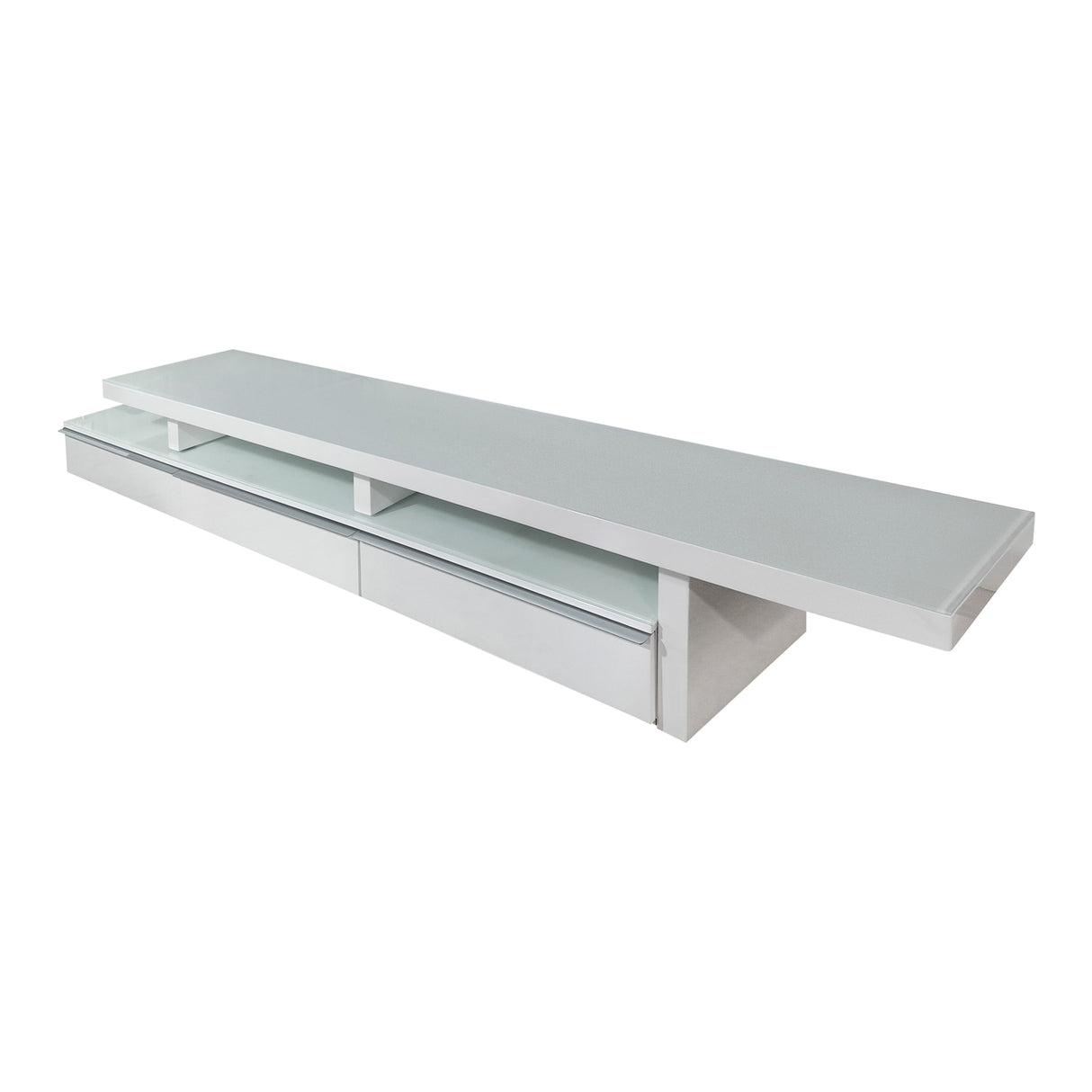 Pipers River 420cm Extendable Entertainment Unit, White Gloss
