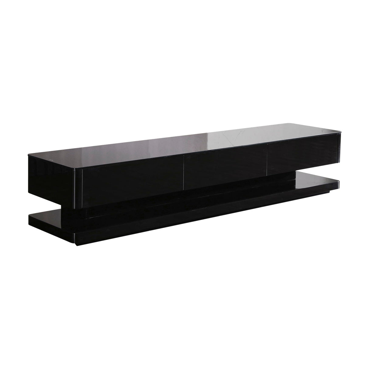 Greens Beach 200cm TV Cabinet, Black Gloss