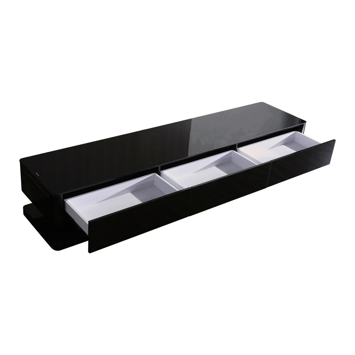 Greens Beach 200cm TV Cabinet, Black Gloss