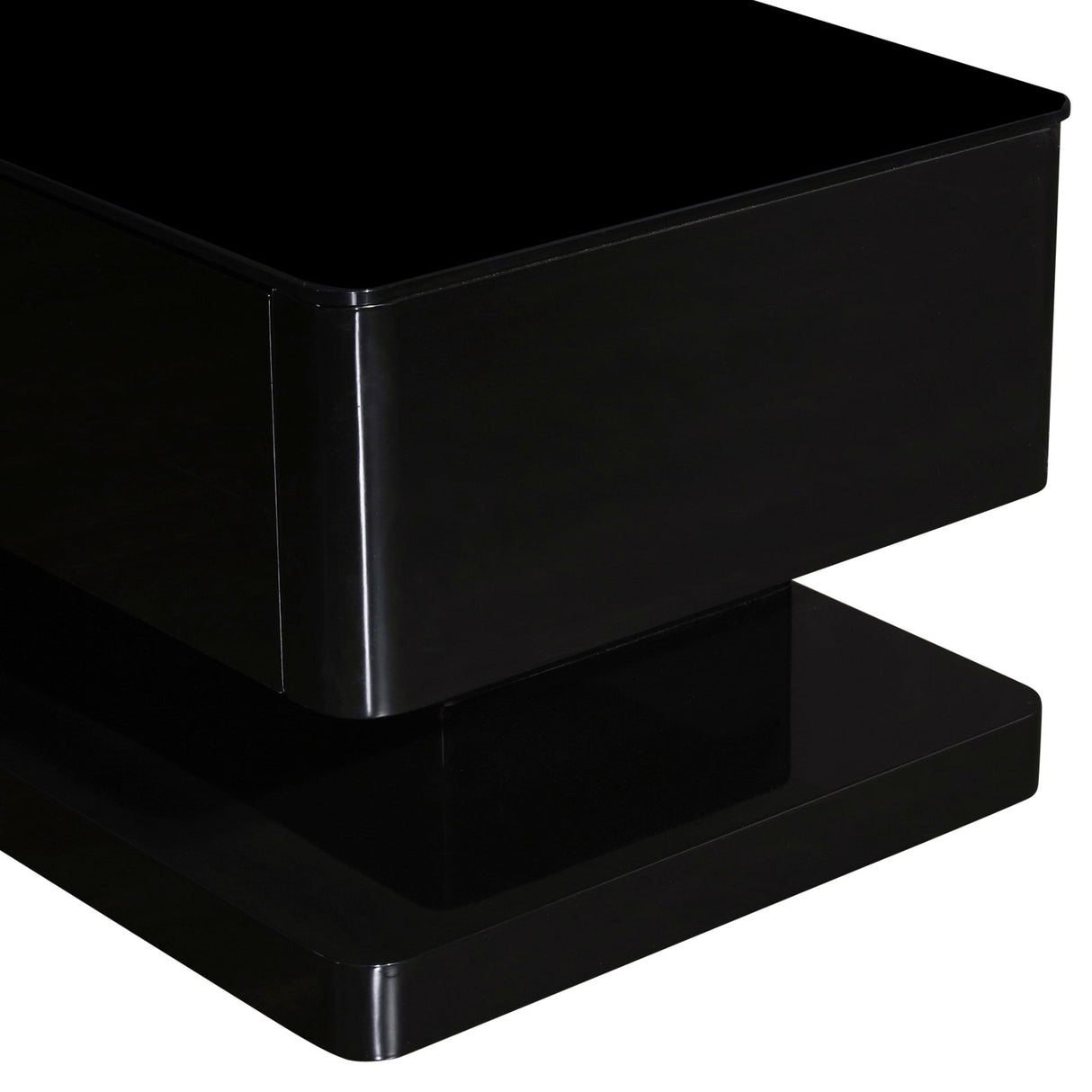 Greens Beach 200cm TV Cabinet, Black Gloss