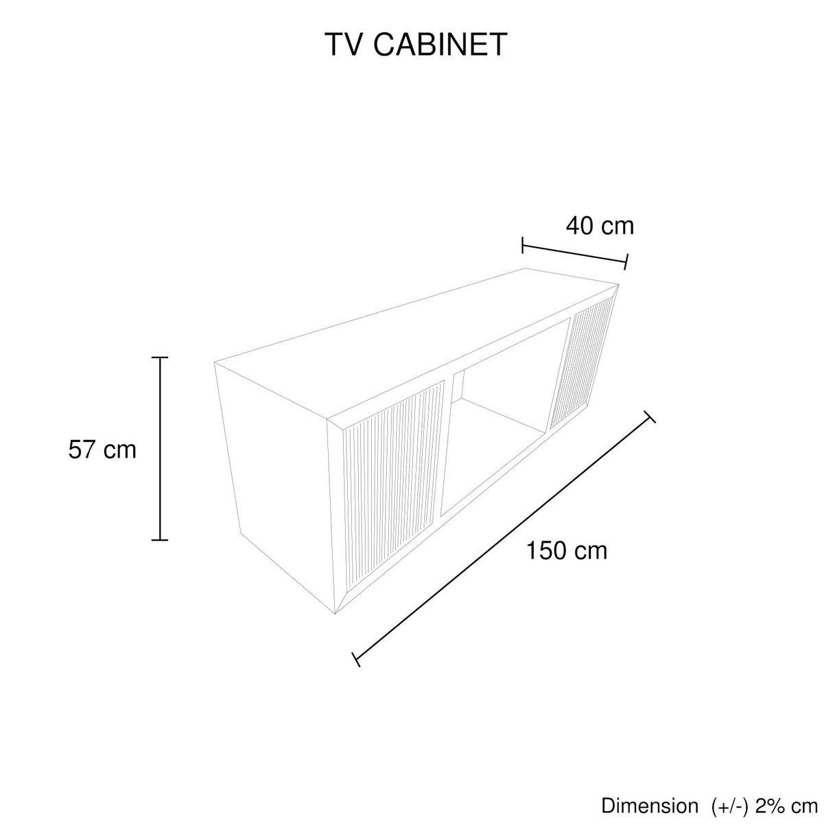 Dunalley 150cm TV Cabinet, Brown