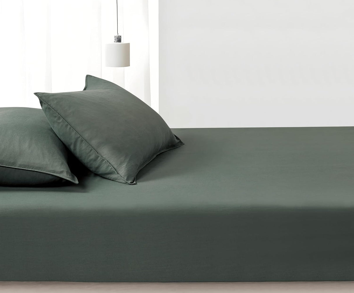 100% Vintage Washed Microfibre Fitted Sheet Set – Ultra Soft & Lightweight All –Season
