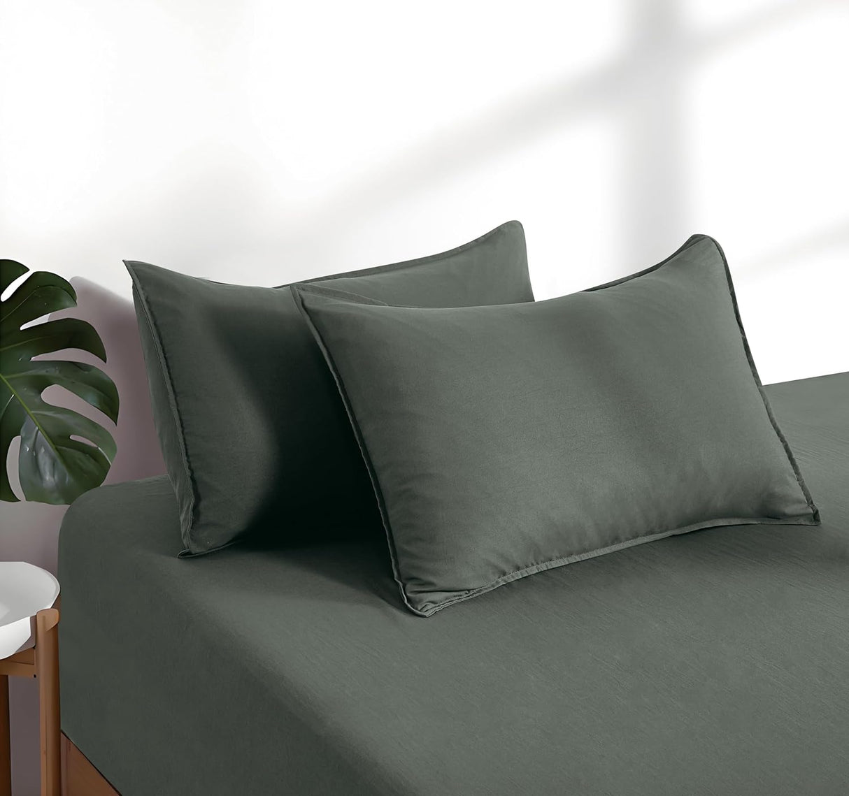 100% Vintage Washed Microfibre Fitted Sheet Set – Ultra Soft & Lightweight All –Season
