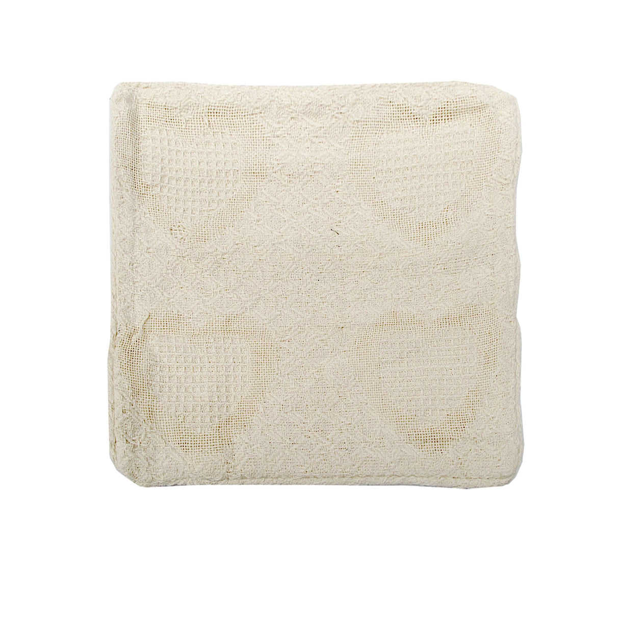 Cotton Knitted Heart and Herringbone Cushion Cover — Natural 43 x 43cm — Allure Home Collections