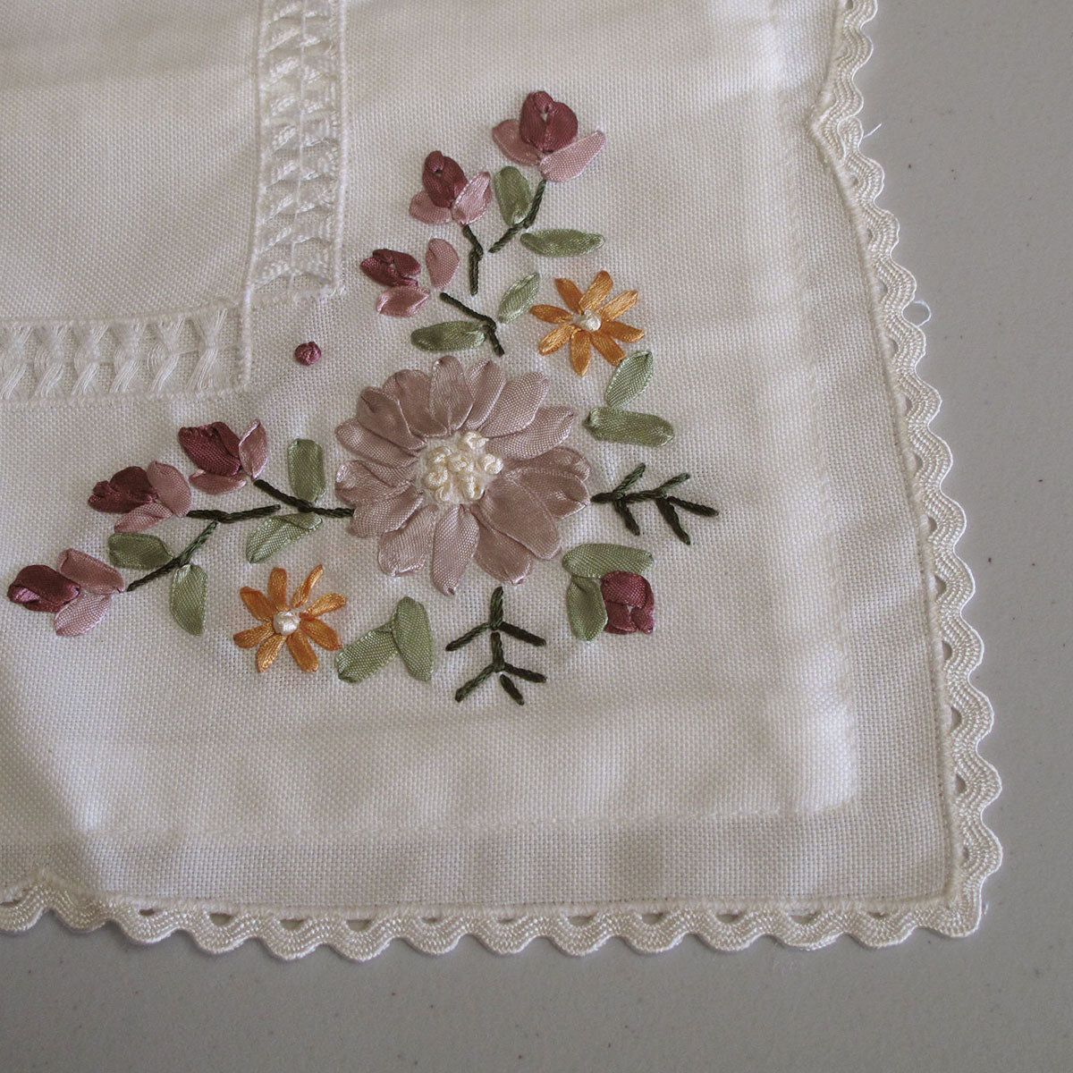 Victoriana Applique Embroidered Cushion Cover — White and Cream — Allure Home Collections