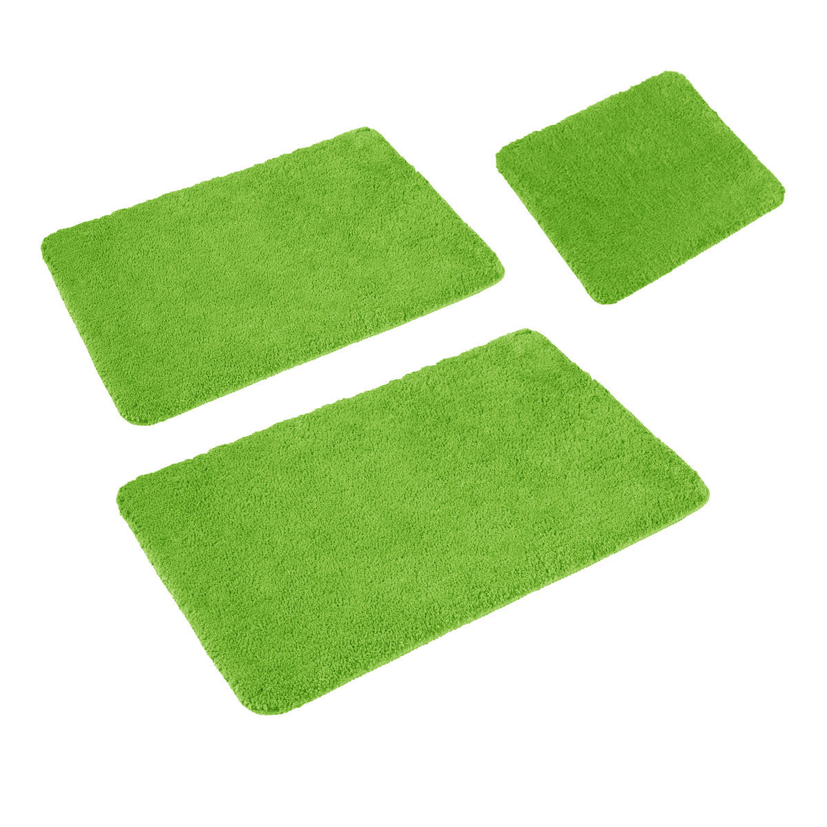 Sleim Set of 3 Bath Mat Set Plush Absorbent Non-Slip Bathroom Rugs for Home