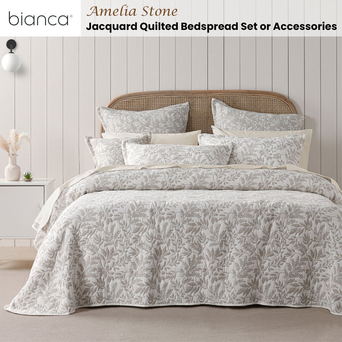 Painswick Foliage Jacquard Bedspread 3pcs, King