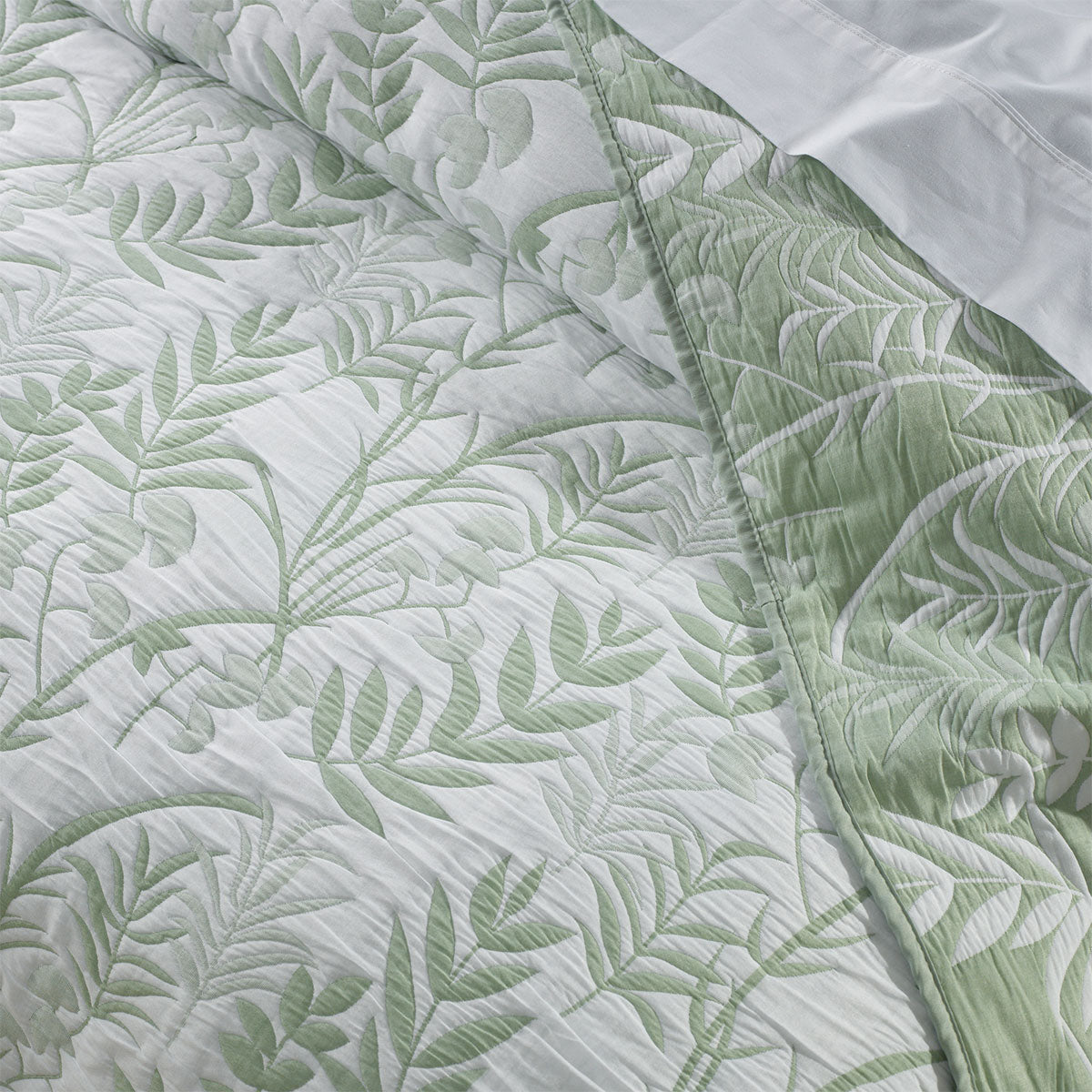 Owlpen Jacquard Bedspread Set, Queen, Sage