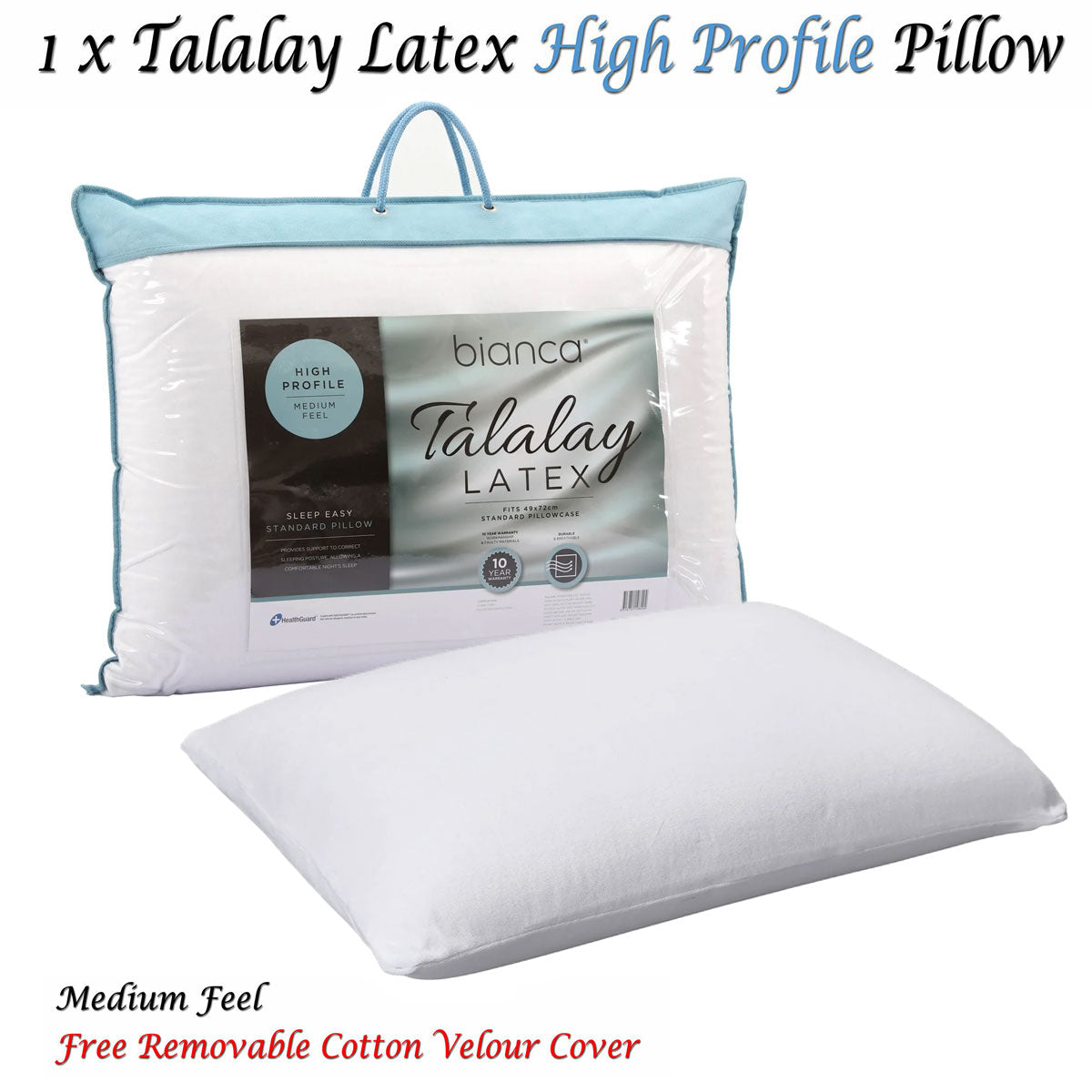 Bianca Talalay Latex High Profile Pillow — Optimal Neck and Shoulder Support — Allure Home Collections