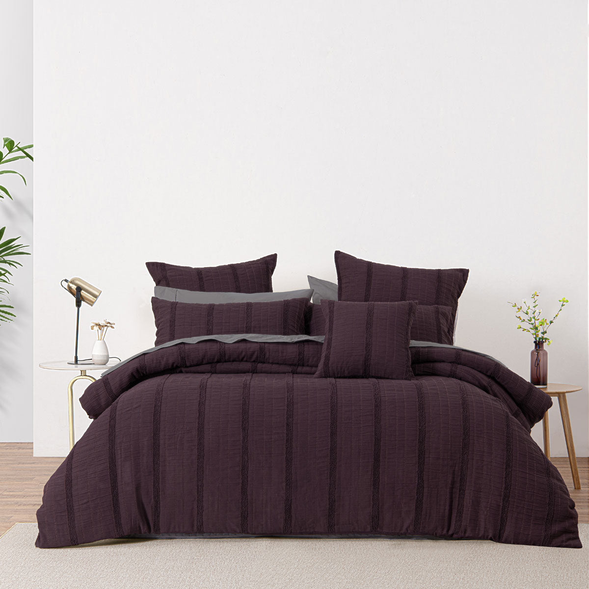 Bianca Malua Jacquard Striped Quilt Cover Set — Allure Home Collections