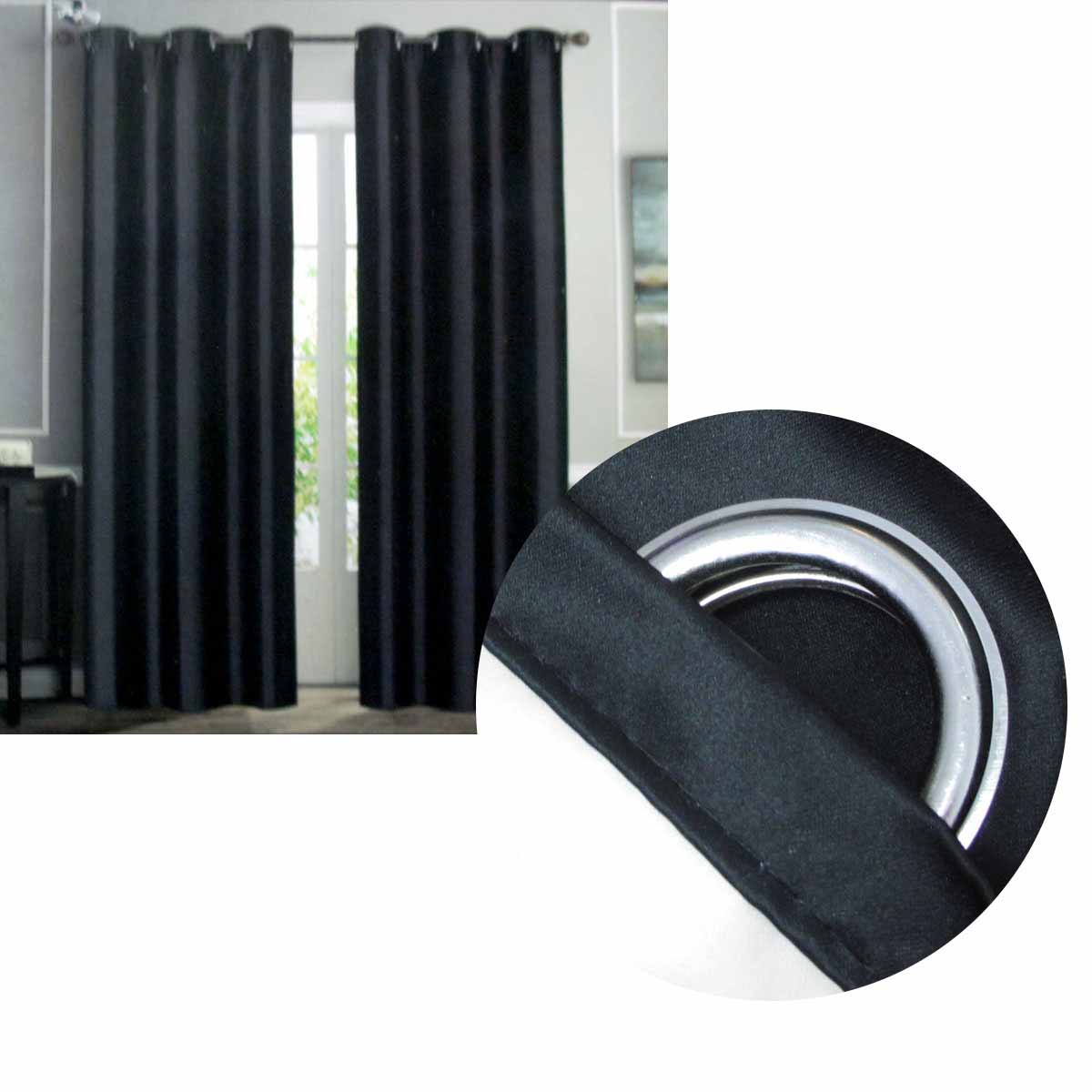 Blockout Eyelet Curtains - 137 x 213cm Pair