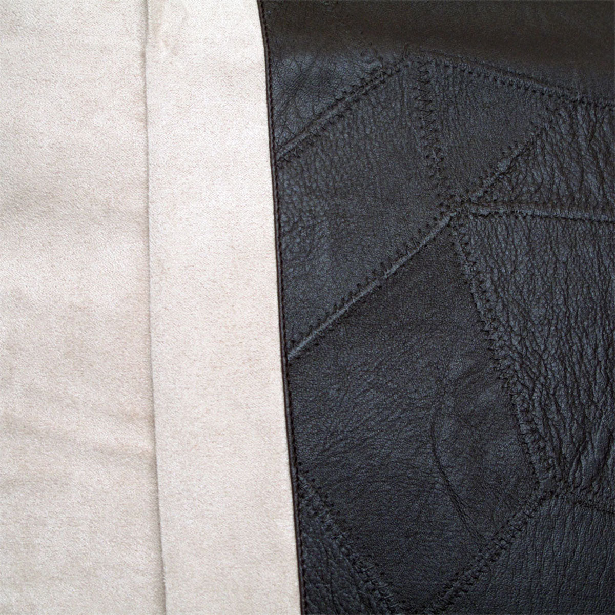 Phase 2 Studio Faux Suede and Faux Leather Cushion Cover — 40 x 40cm — Allure Home Collections
