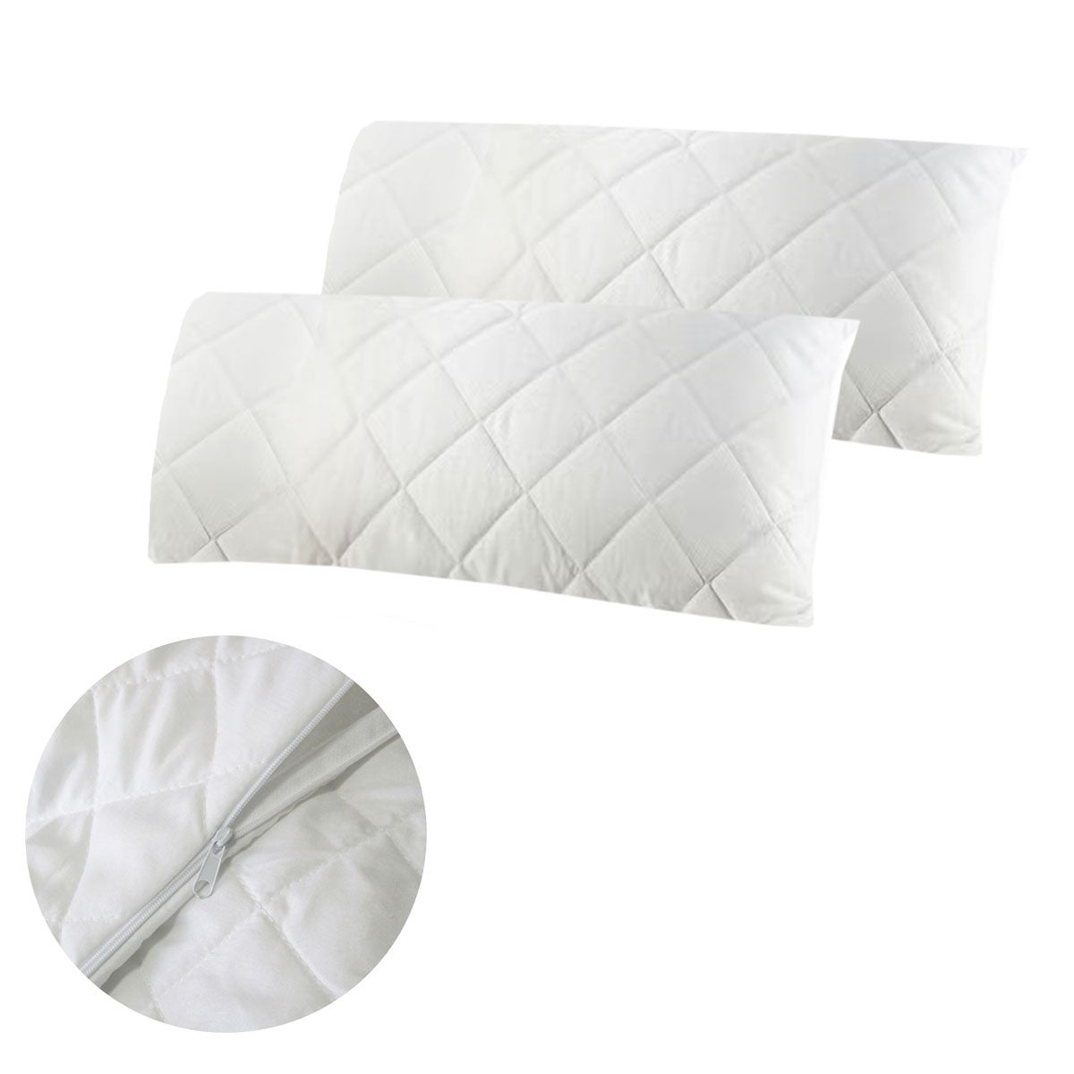Easyrest King Quilted Pillow Protectors — Pair, 52x92cm, Durable and Comfortable — Allure Home Collections