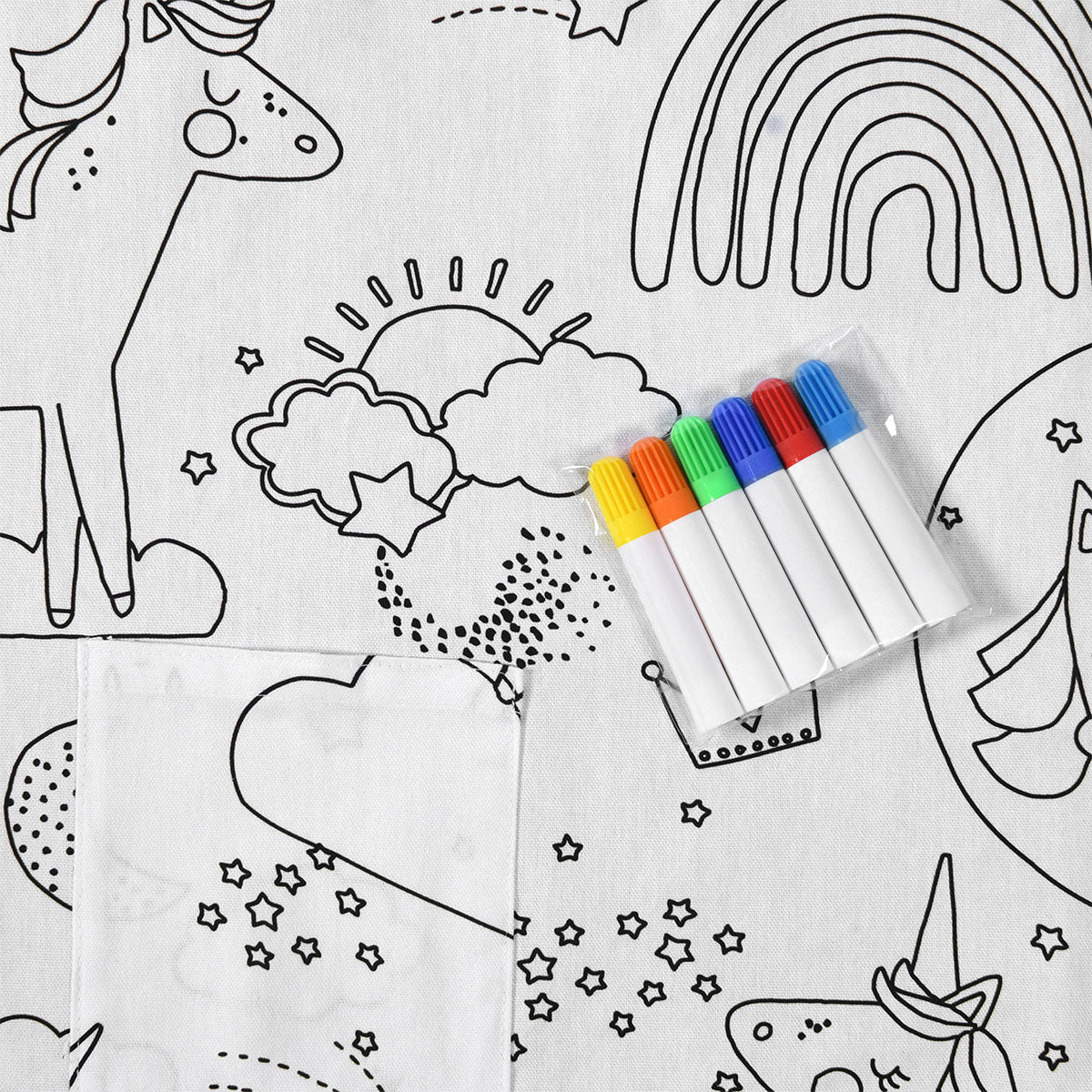 Borrowdale Colour Me In Picnic Blanket, Dream Big Unicorn, 125x125cm