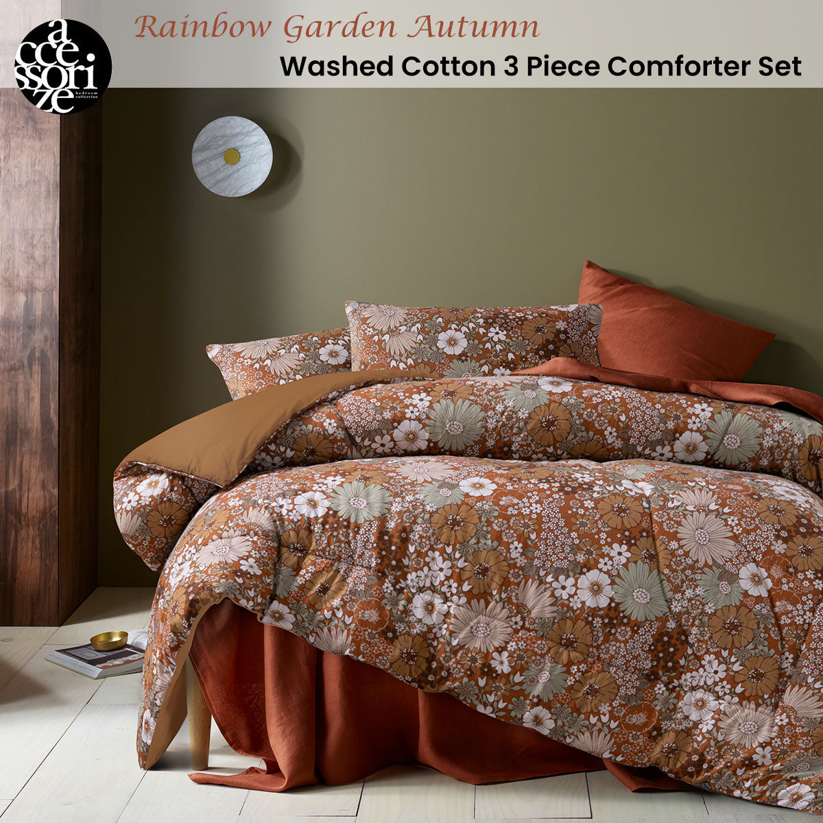 Hasfield Rainbow Garden Autumn Comforter Set, Queen